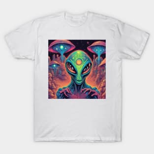 Psychedelic Trippy Alien Mushrooms T-Shirt